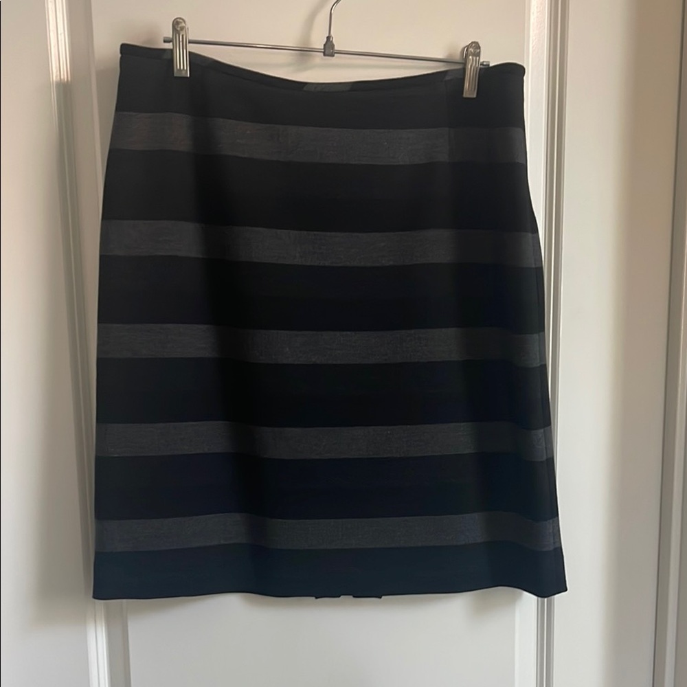 Elegant Black and Gray Striped Skirt
